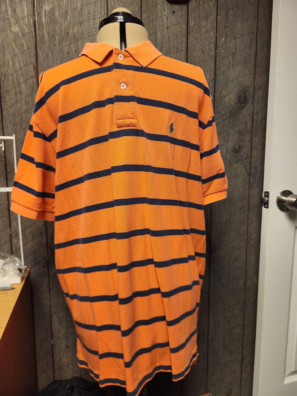 Polo by Ralph Lauren Orange with Navy Stripe Polo